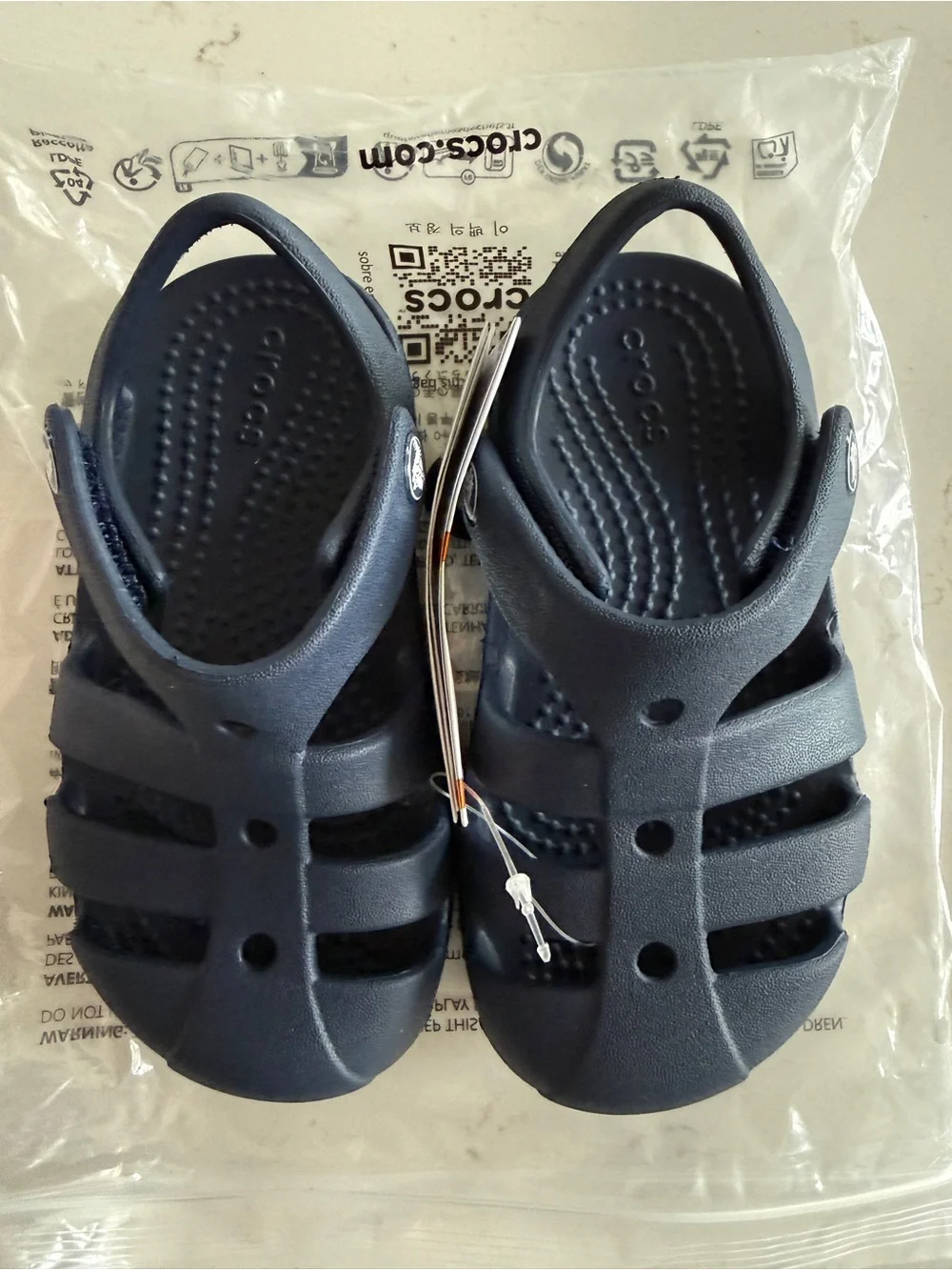 NWT Crocs Navy Sport Sandals, Toddler 8